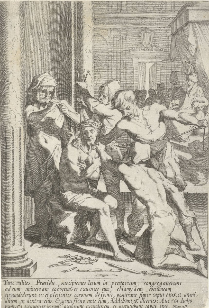 Doornenkroning van Christus Passie van Christus (título de la serie) Pasión y Resurrección (título de la serie) de Pieter de Jode (I)