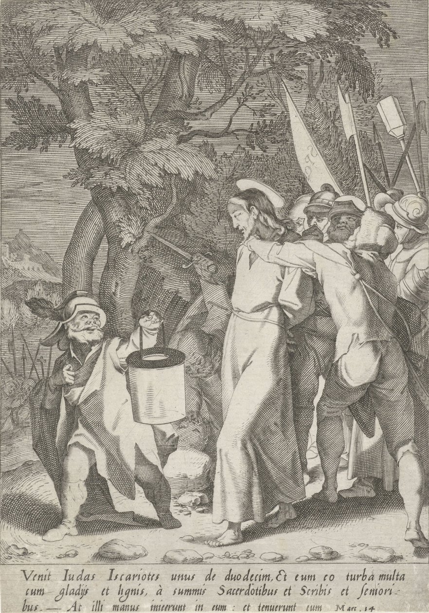 Gevangenneming van Christus Passie van Christus (título de la serie) Pasión y Resurrección (título de la serie) de Pieter de Jode (I)