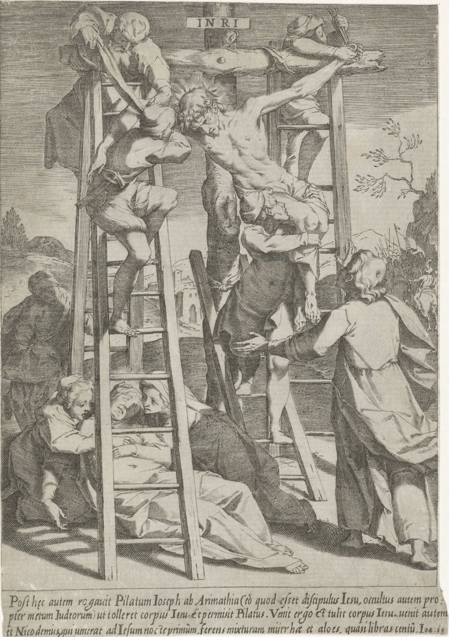 Kruisafneming Passie van Christus (título de la serie) Pasión y Resurrección (título de la serie) de Pieter de Jode (I)