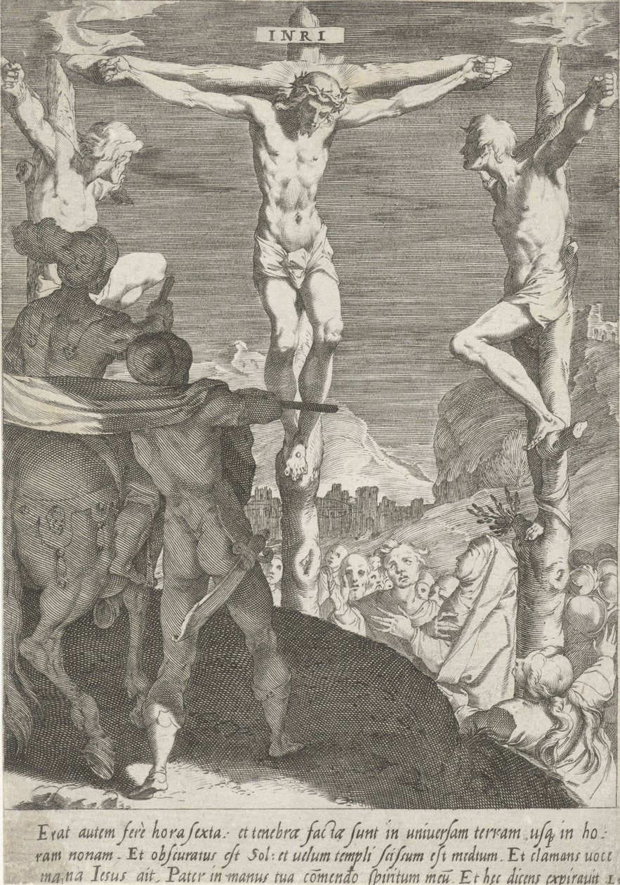 Kruisiging van Christus Passie van Christus (título de la serie) Pasión y Resurrección (título de la serie) de Pieter de Jode (I)