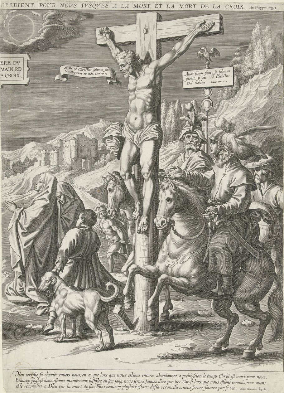 Crucifixión de Cristo, parte derecha de Pieter de Jode (I)