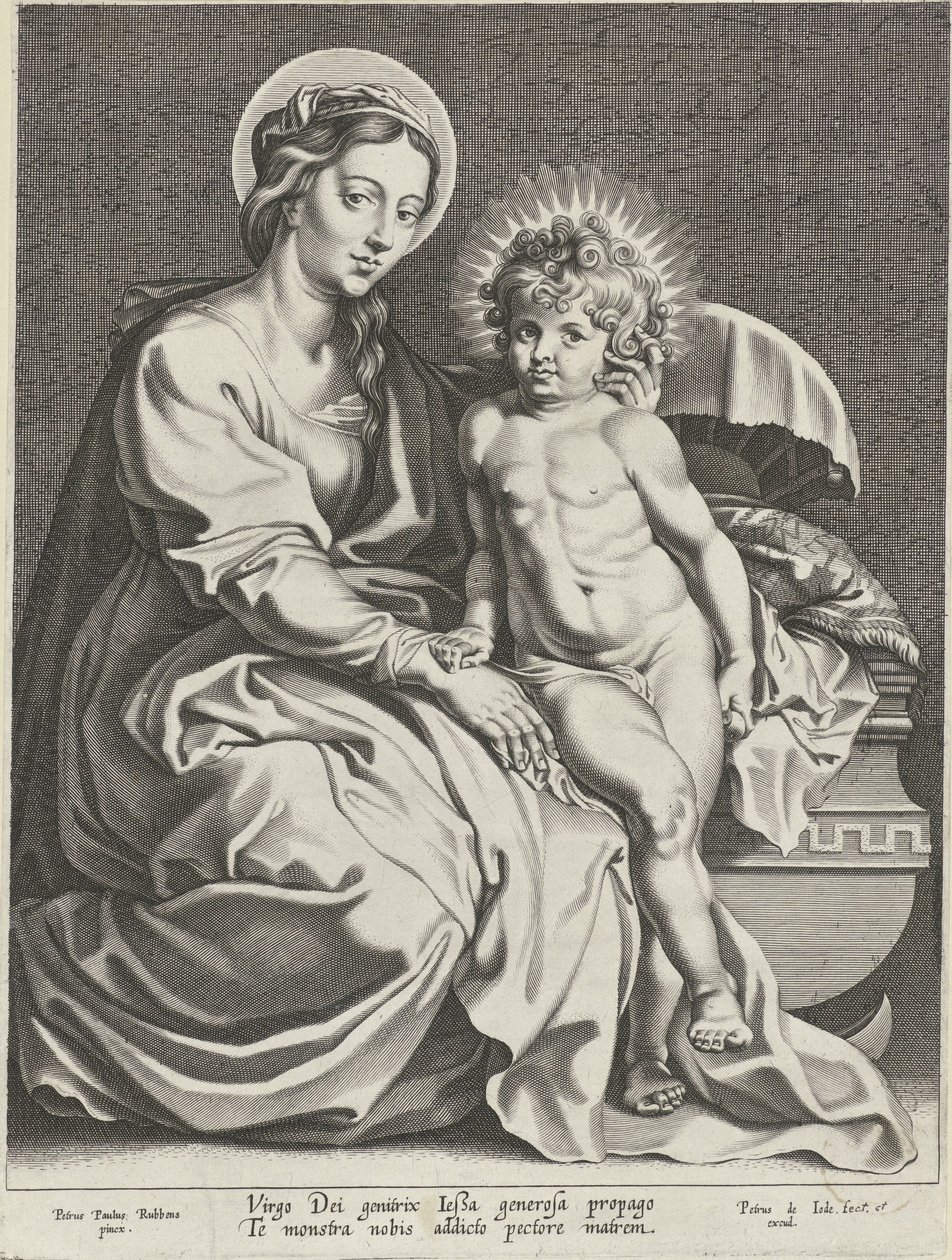 María con el Niño Jesús en el pesebre de Pieter de Jode (I)