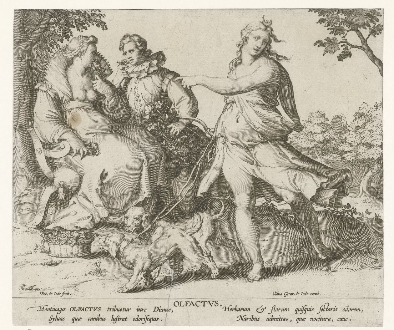 Oler Olfactvs (título sobre objeto) Los cinco sentidos (título de la serie) de Pieter de Jode (I)