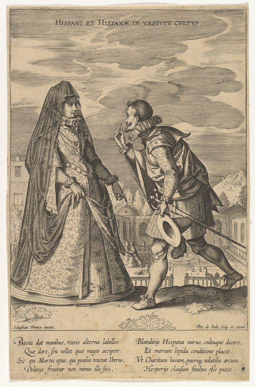Hispanos e Hispanas en Vestimenta de Culto, de Modas de Diferentes Naciones de Pieter de Jode I
