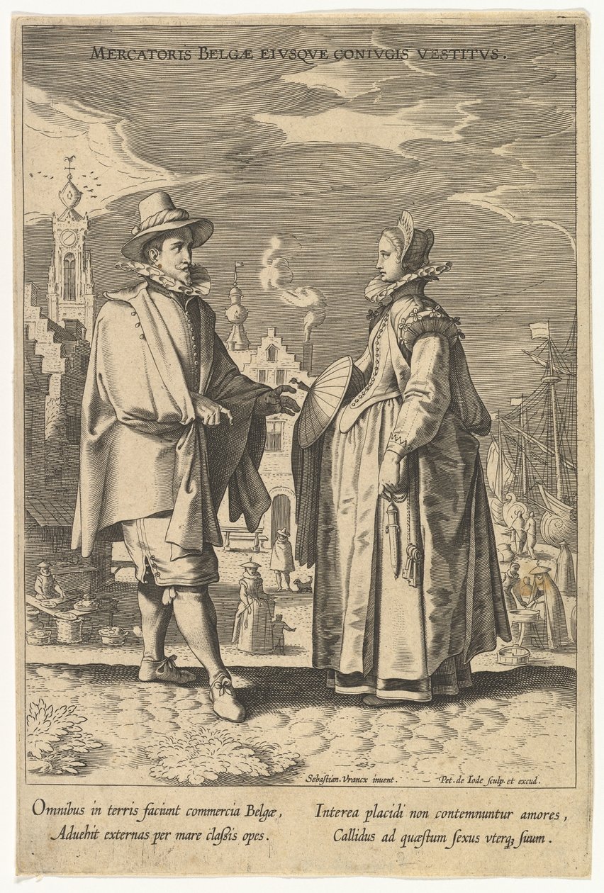 Mercatoris Belgae Eiusque Coniugis Vestitus, de Fashions of Different Nations de Pieter de Jode I