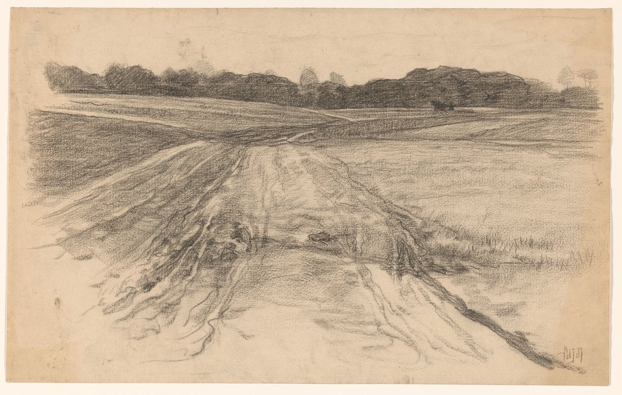 Camino rural a través del campo abierto de Pieter de Josselin