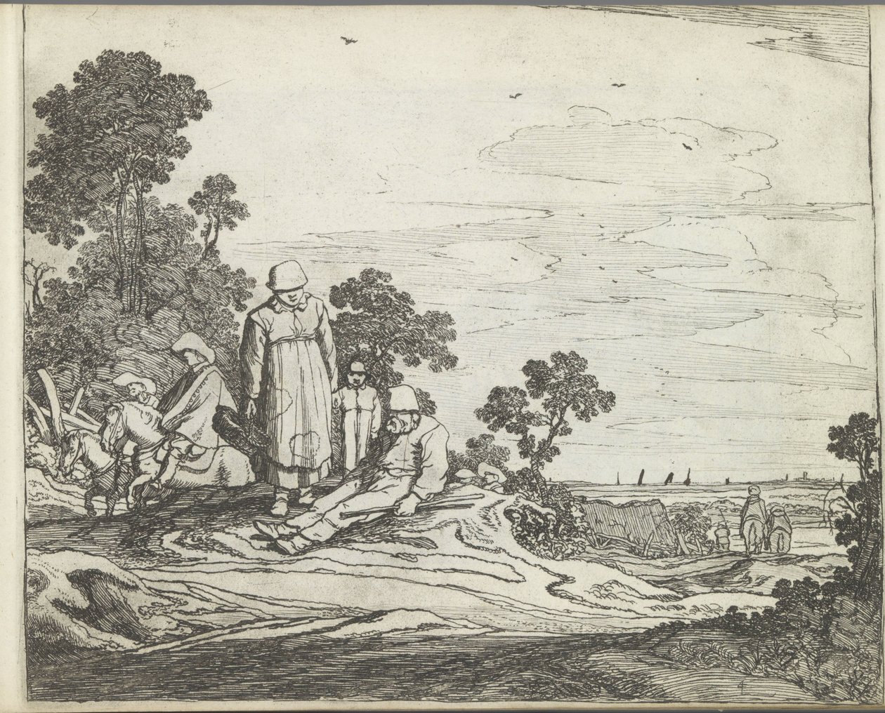 paisaje con jinetes Paisajes con figuras (título de serie) Espejo de la Naturaleza y Escuela de Dibujo (...) (título de la serie) de Pieter de Molijn