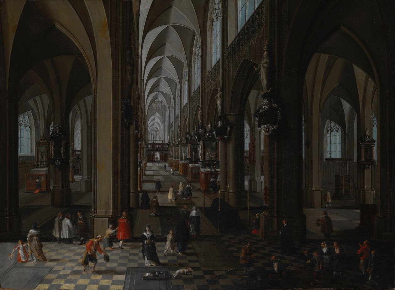 Interior de la Catedral de Amberes, 1651 de Pieter the Elder Neeffs