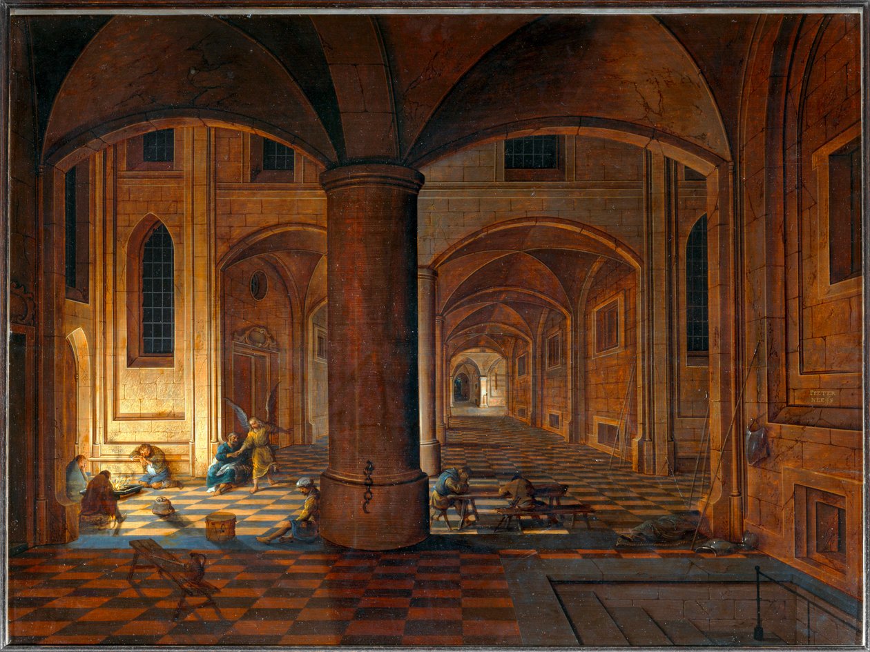 San Pedro liberado de prisión por un ángel ... de Pieter the Elder Neefs