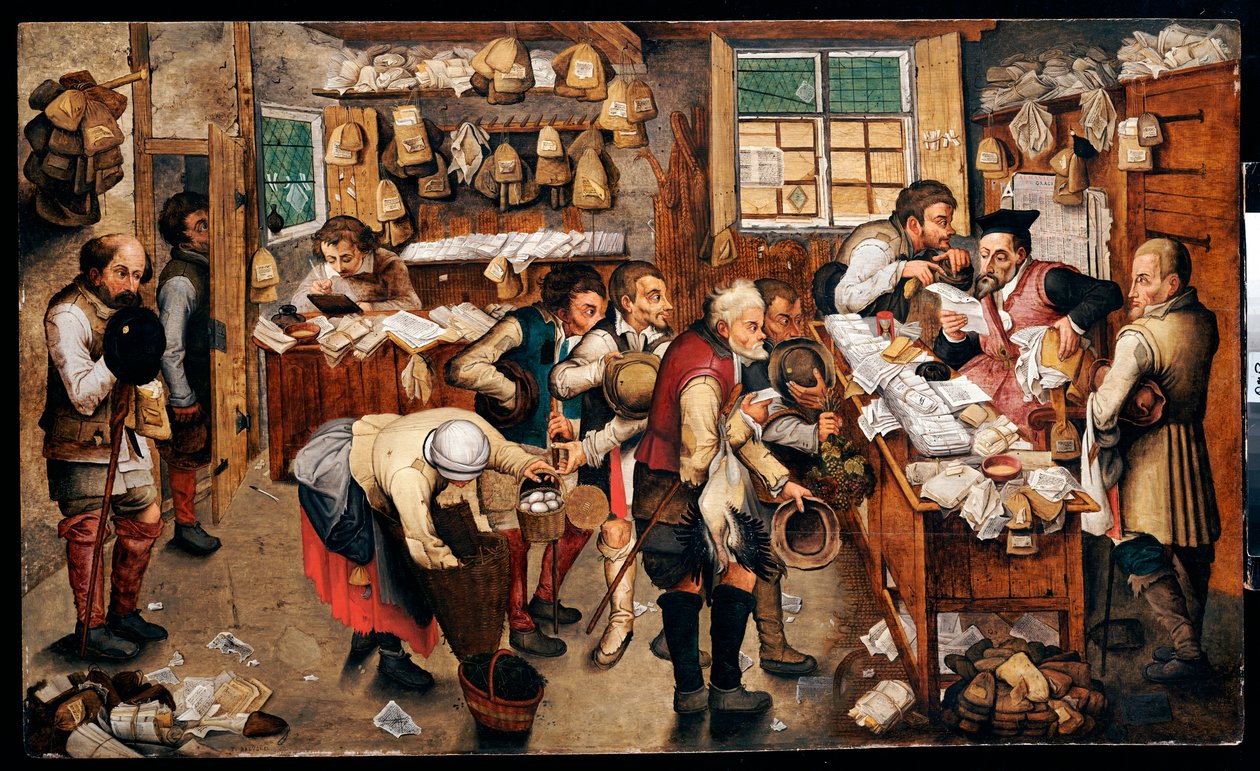 Campesinos pagando diezmos de Pieter Brueghel the Younger
