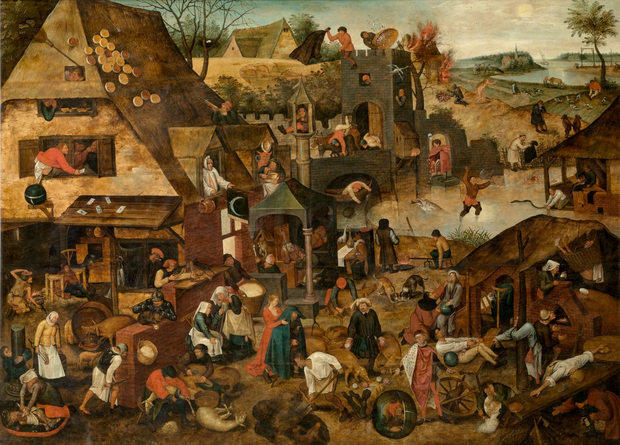 Proverbios (aceite) de Pieter the Younger Brueghel