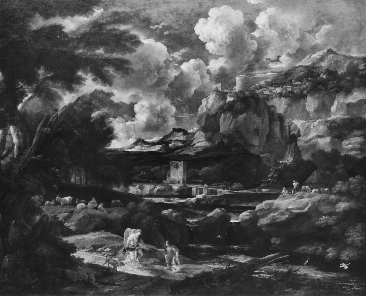 Tobías y el Ángel, después de 1684 de Pieter the Younger Mulier