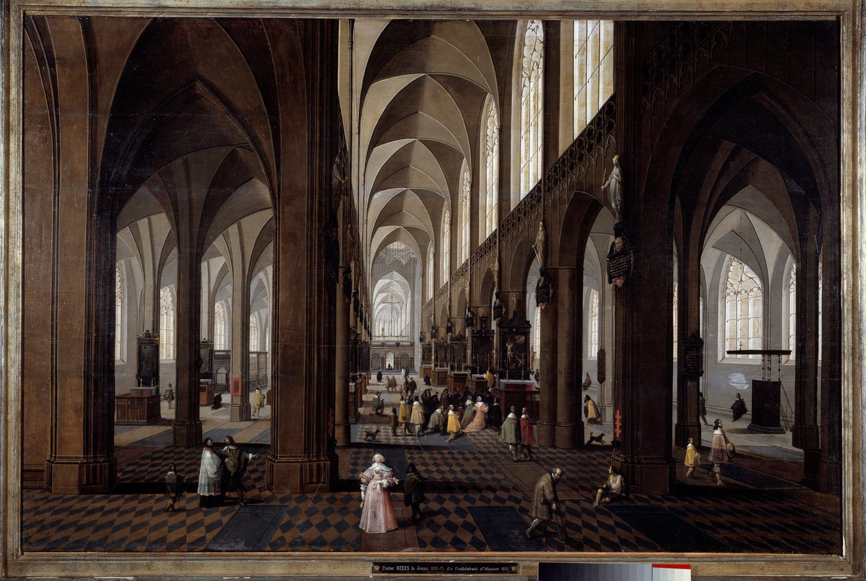 Vista interior de la Catedral de Amberes de Pieter the Younger Neefs