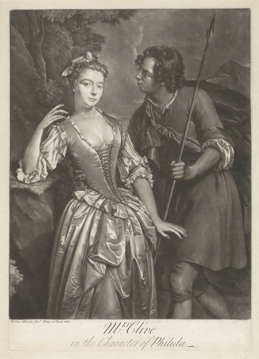 La actriz Catherine Clive en el papel de Phyllida de Pieter van Bleeck