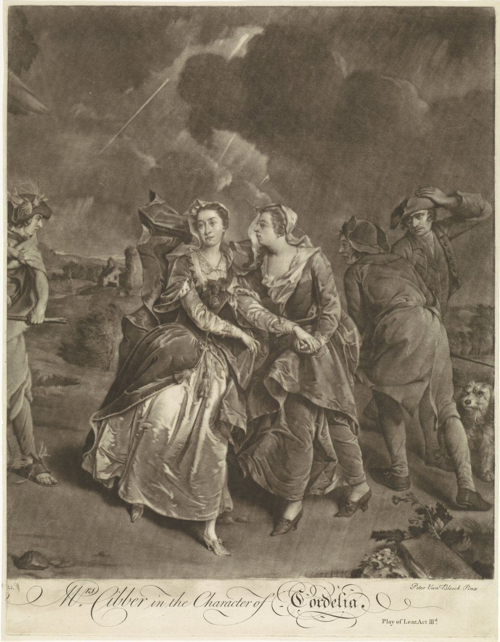 La actriz Susannah Maria Cibber como Cordelia de Pieter van Bleeck