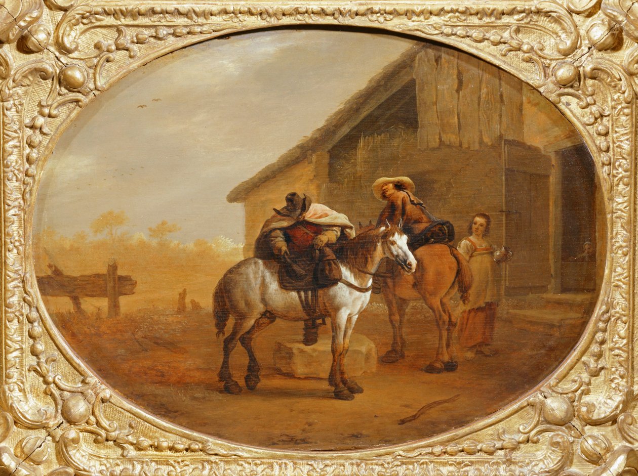 La salida del hotel ... de Pieter van Laer