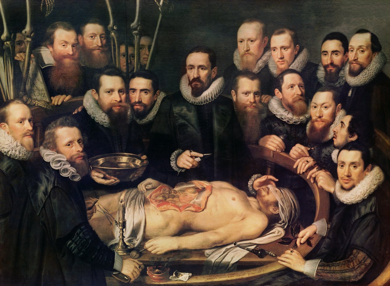 La Lección de Anatomía del Doctor Willem van der Meer en Delft de Pieter van Miereveld