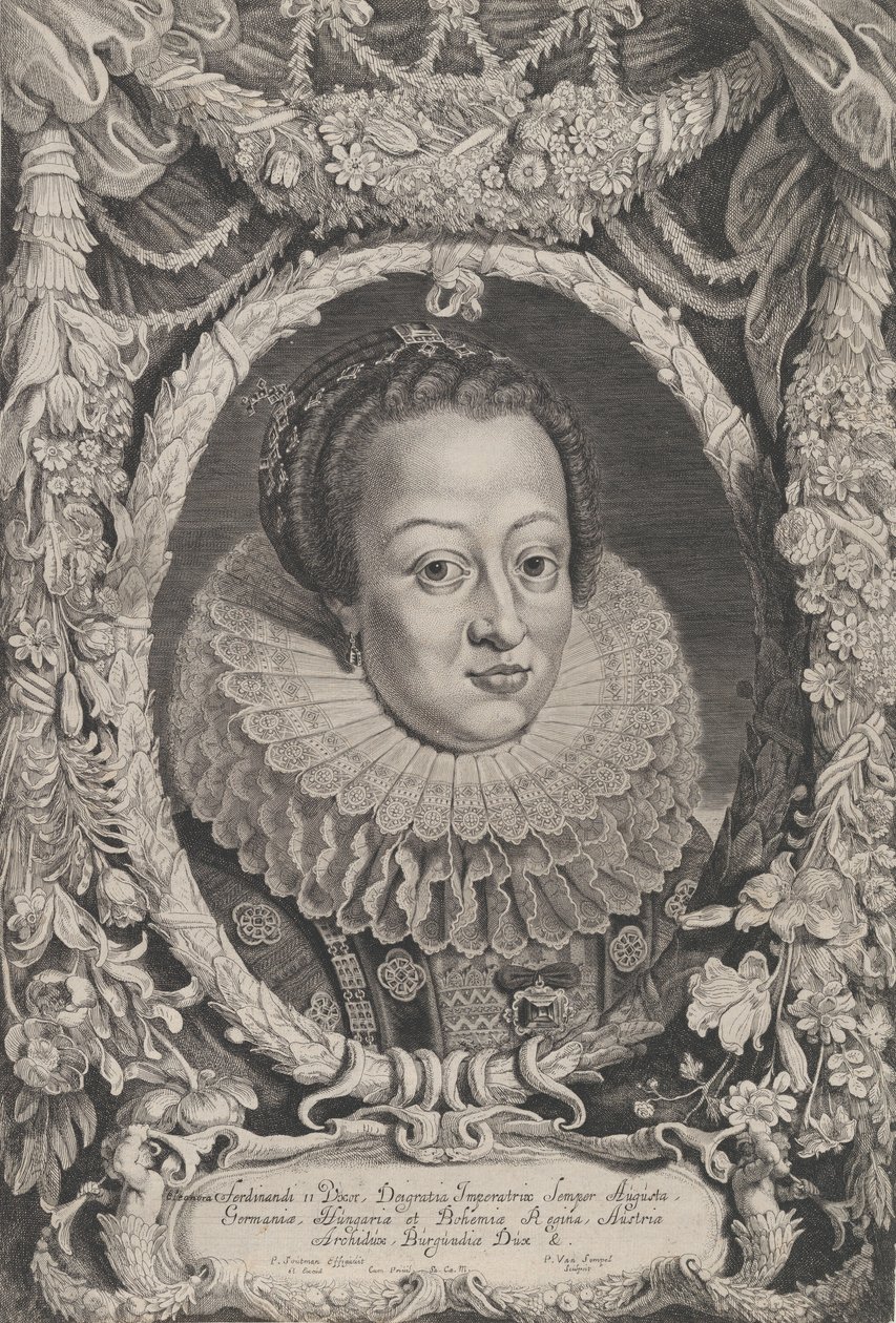 Eleonora, esposa de Fernando II, de la serie Ferdinandus II et III Imperatorum Domu, ca. 1625 de Pieter van Sompel