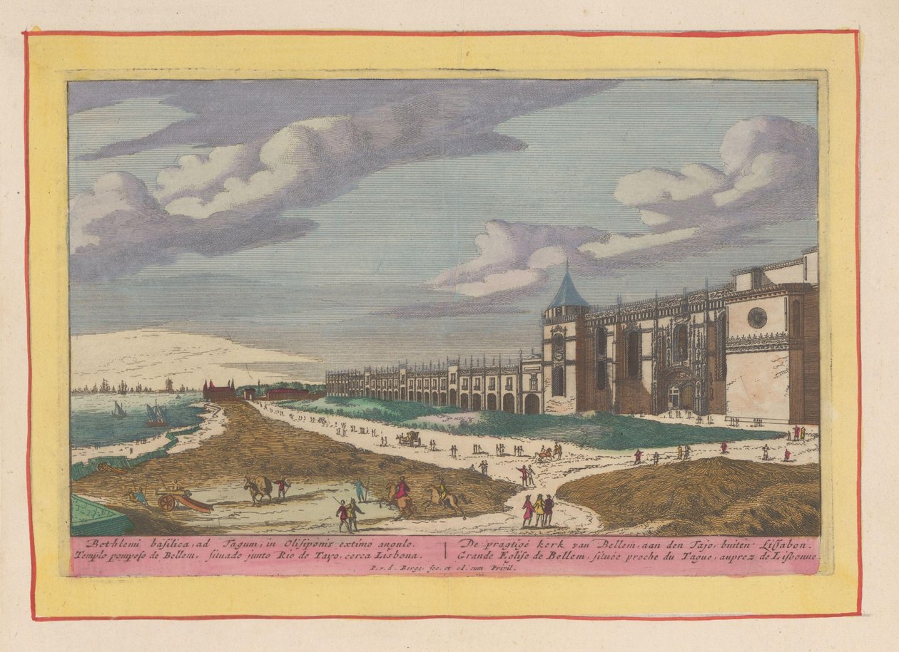 Vista del Monasterio de los Jerónimos en Belém La hermosa iglesia de Bellem, en el Tajo, en las afueras de Lisboa (título sobre el objeto) Theatrum Hispaniae (...) (título de serie) de Pieter van den Berge