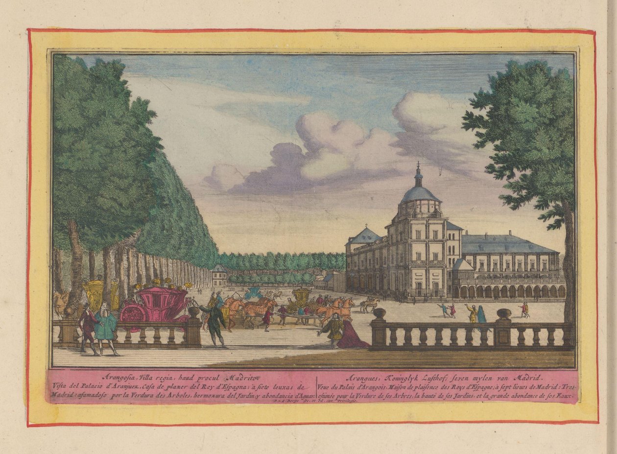 Palacio Real de Aranjuez Aranguez, Koninklyk Lusthof, a siete millas de Madrid (título sobre objeto) Theatrum Hispaniae (...) (título de serie) de Pieter van den Berge