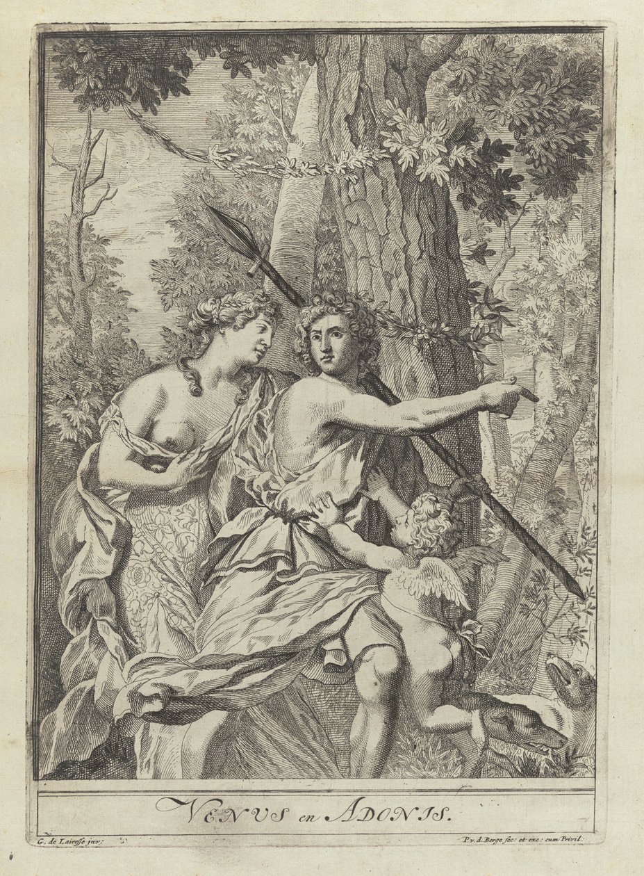 Imagen 11 de una serie de ejemplos de dibujos con Venus y Adonis de Pieter van den Berge