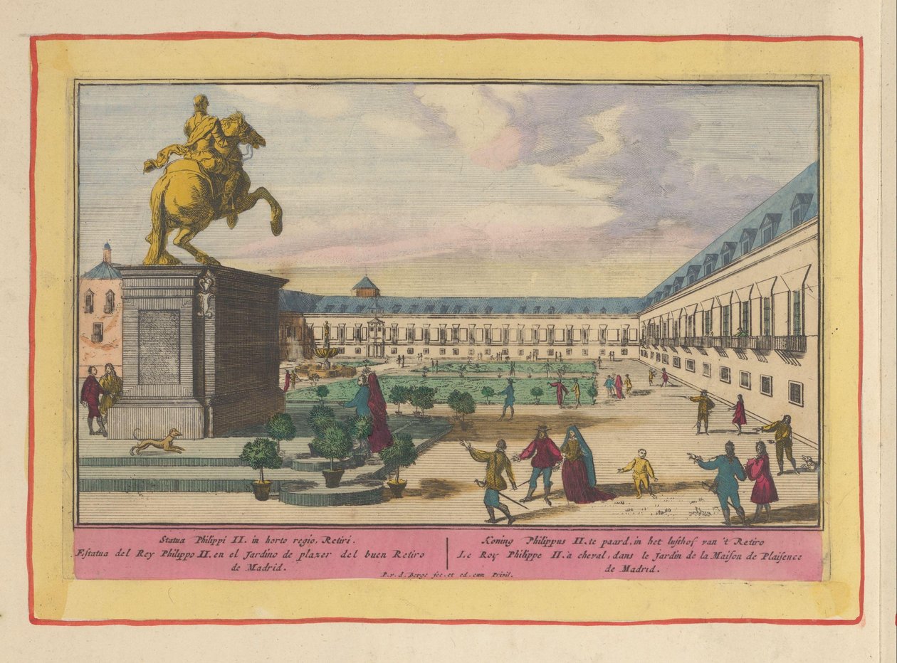 Estatua ecuestre de Felipe II en Madrid El rey Felipe II a caballo, en el jardín de recreo de 