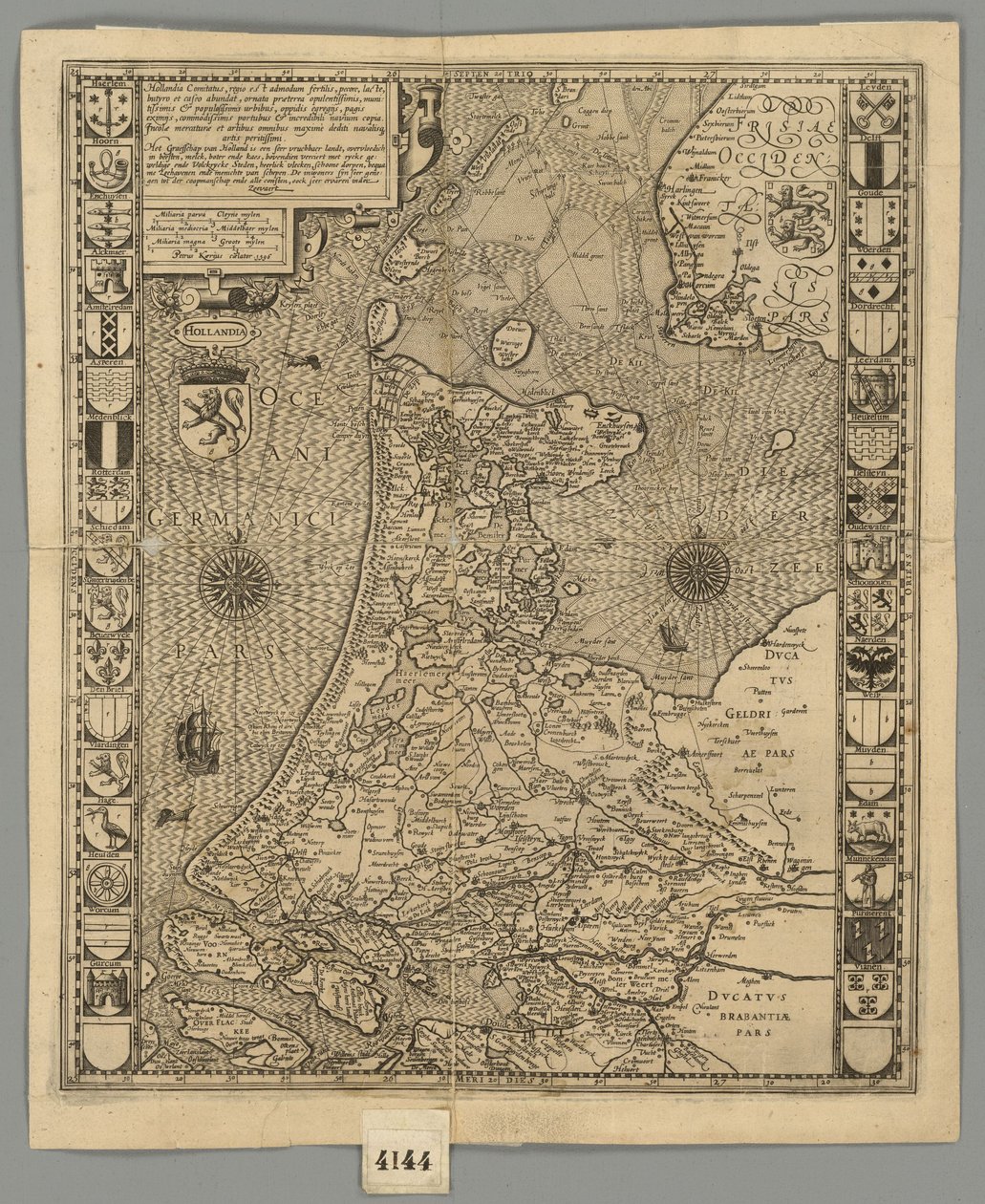 1596 Países Bajos Comitatus Kaerius de Pieter van den Keere