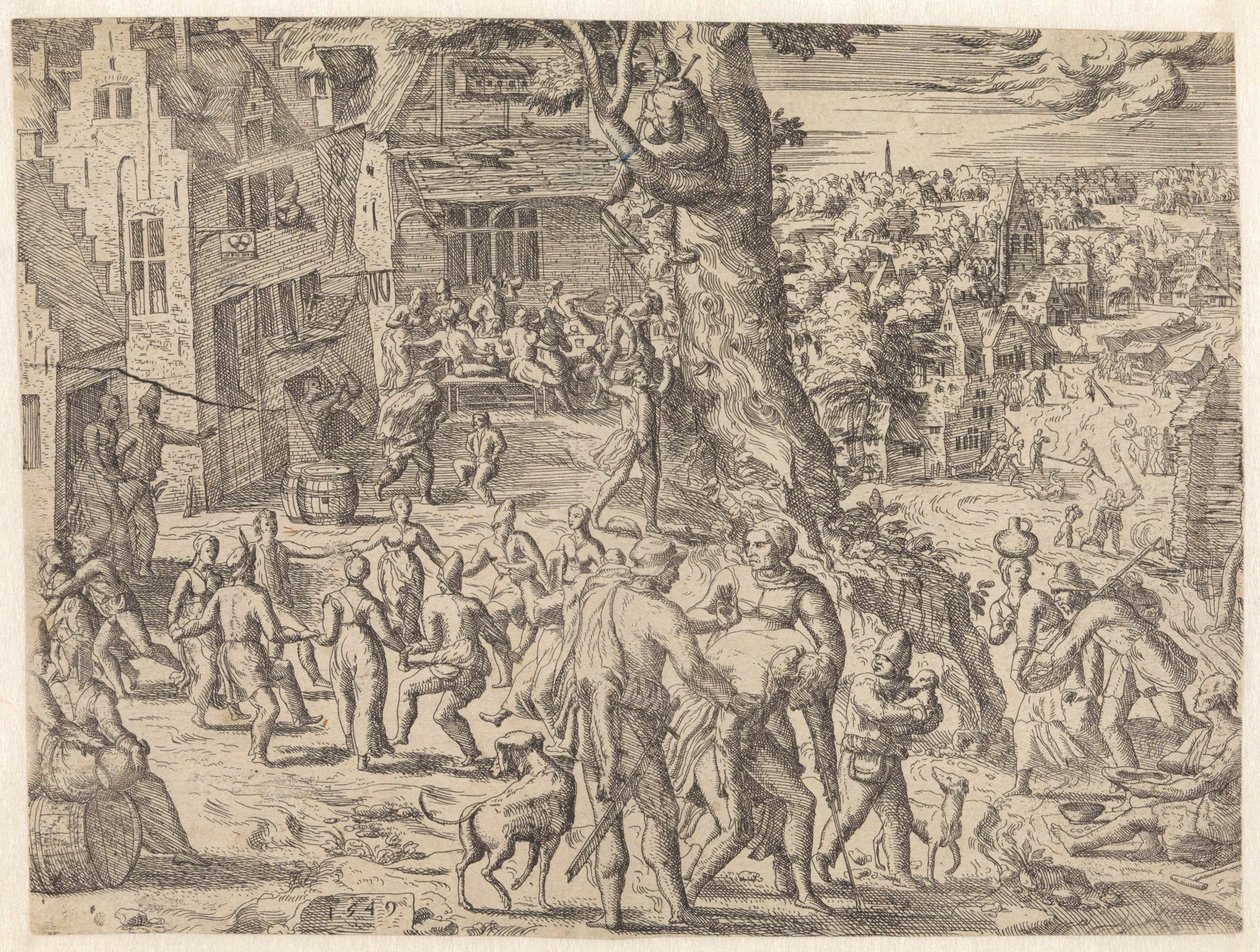 Feria Campesina Feria del agricultor (título sobre el objeto) de Pieter van der Borcht (I) (attributed to)