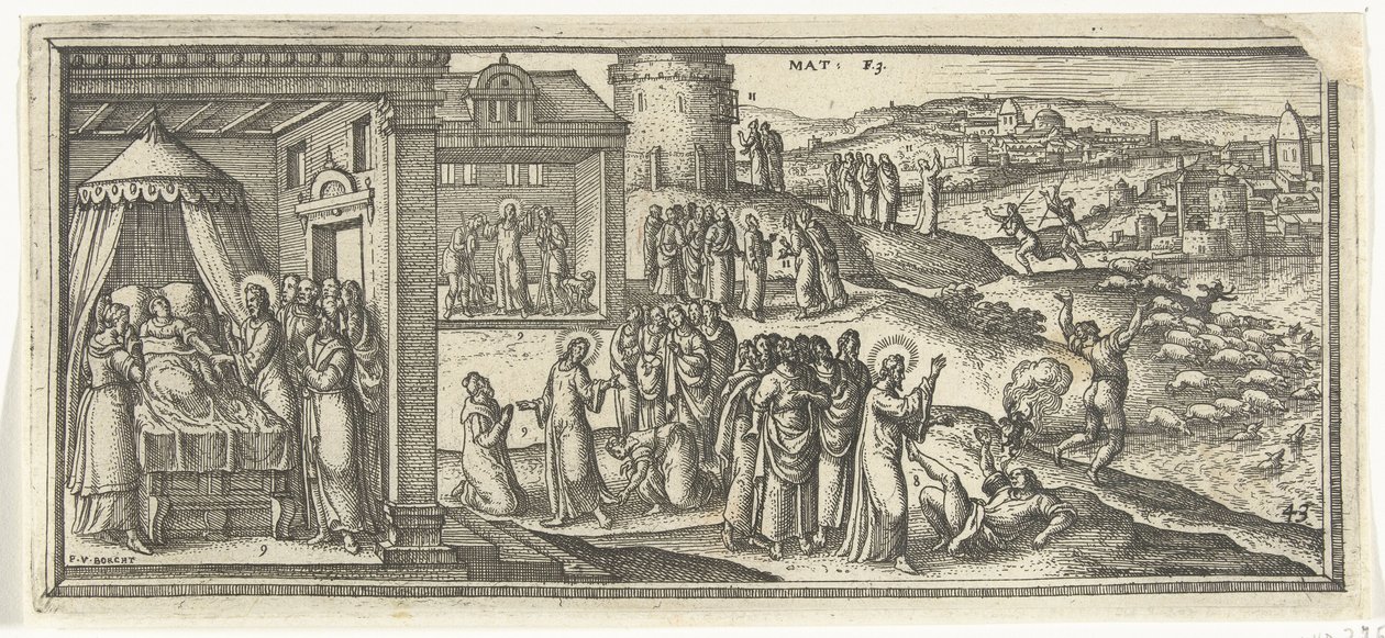 Curaciones de Cristo Escenas bíblicas (título de serie) de Pieter van der Borcht (I)