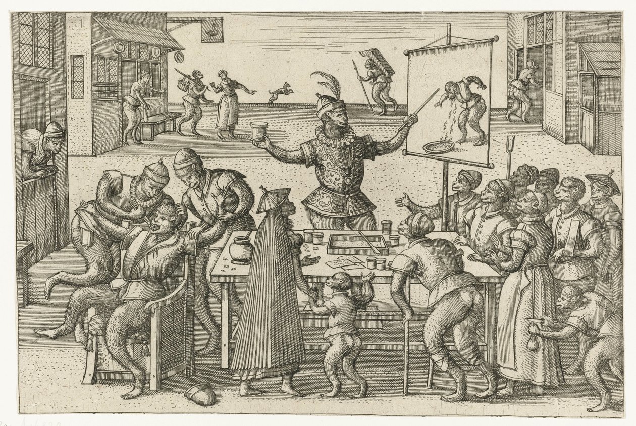 Curandero Juego de monos (título de la serie) de Pieter van der Borcht (I)