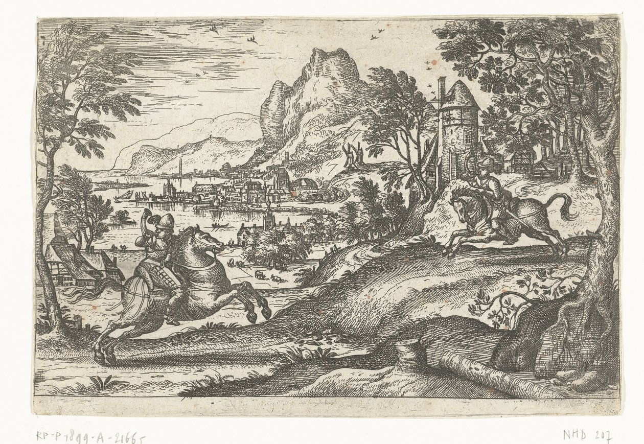 Paisaje con dos jinetes. de Pieter van der Borcht (I)
