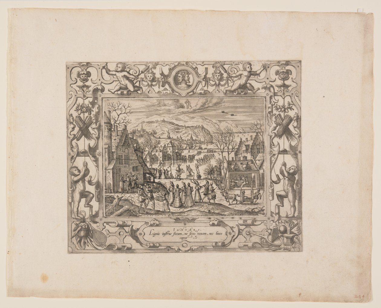 Enero, de Los Doce Meses de Pieter van der Borcht