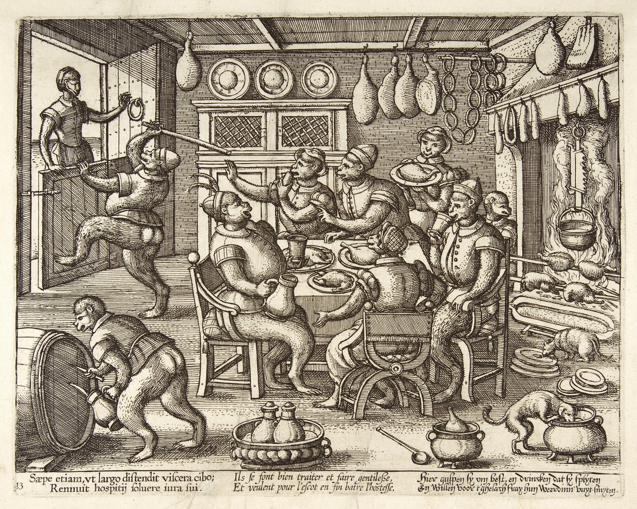 La cocina gorda, pub. c. 1585 de Pieter van der Borcht