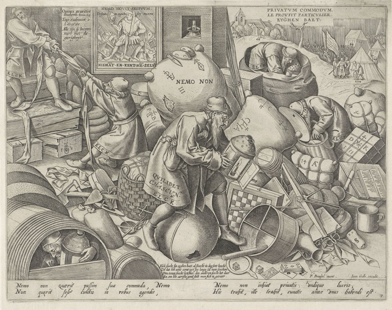 Alegoría del egoísmo Elck (título sobre el objeto) de Pieter van der Heyden
