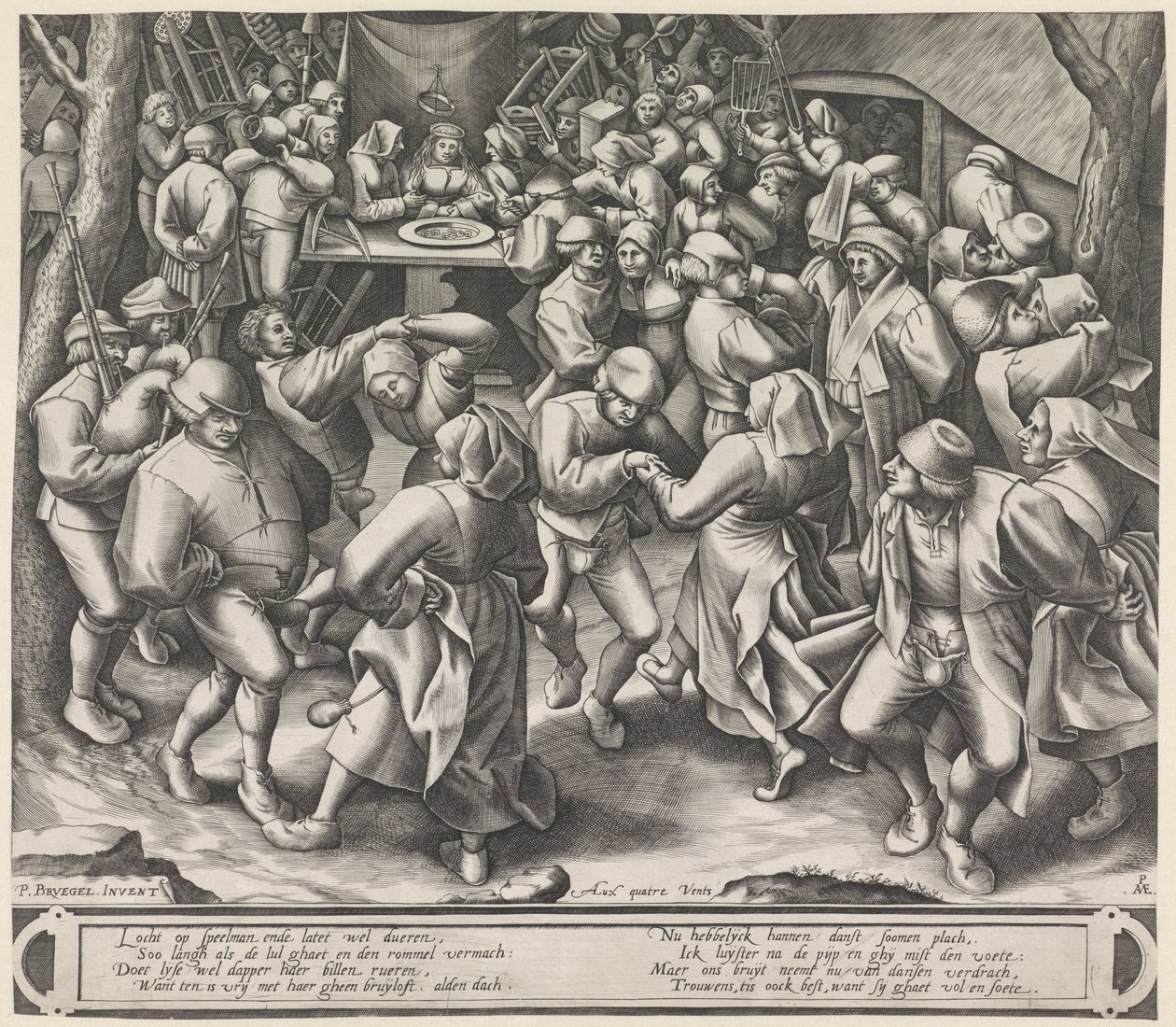 Baile en la boda de la granja de Pieter van der Heyden