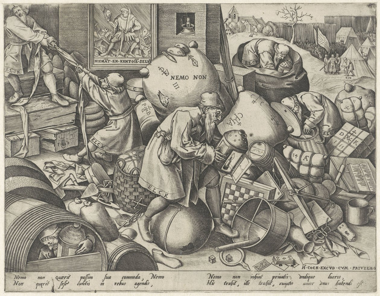 cada hombre Alegoría del egoísmo Elck (título sobre el objeto) de Pieter van der Heyden