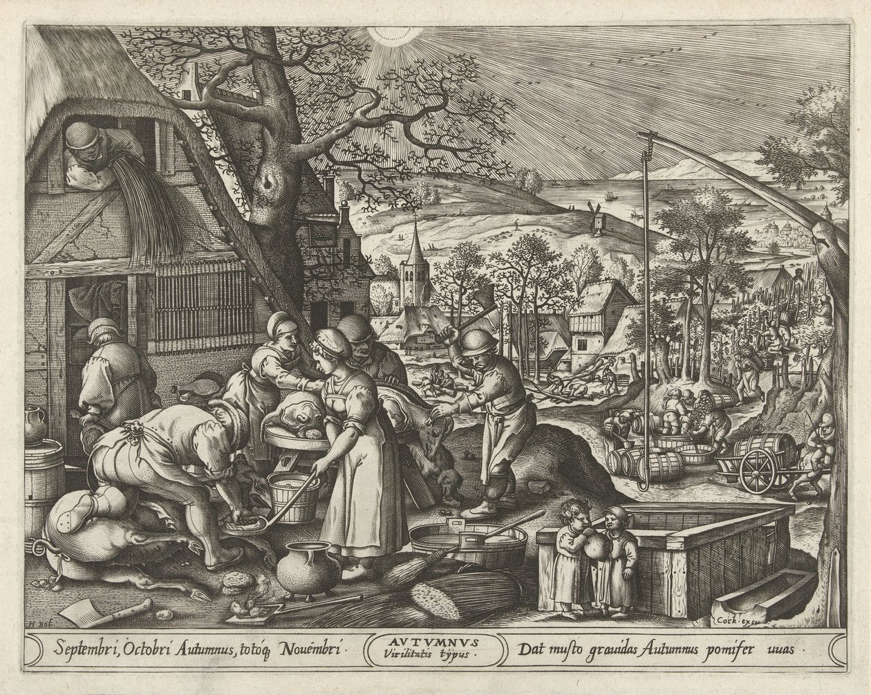 Otoño Otoño (título en objeto) Las cuatro estaciones (título de la serie) de Pieter van der Heyden