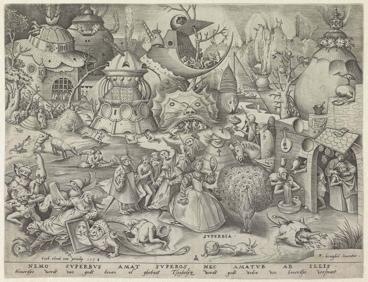Orgullo Superbia (título sobre objeto) Los siete pecados capitales (título de la serie) de Pieter van der Heyden