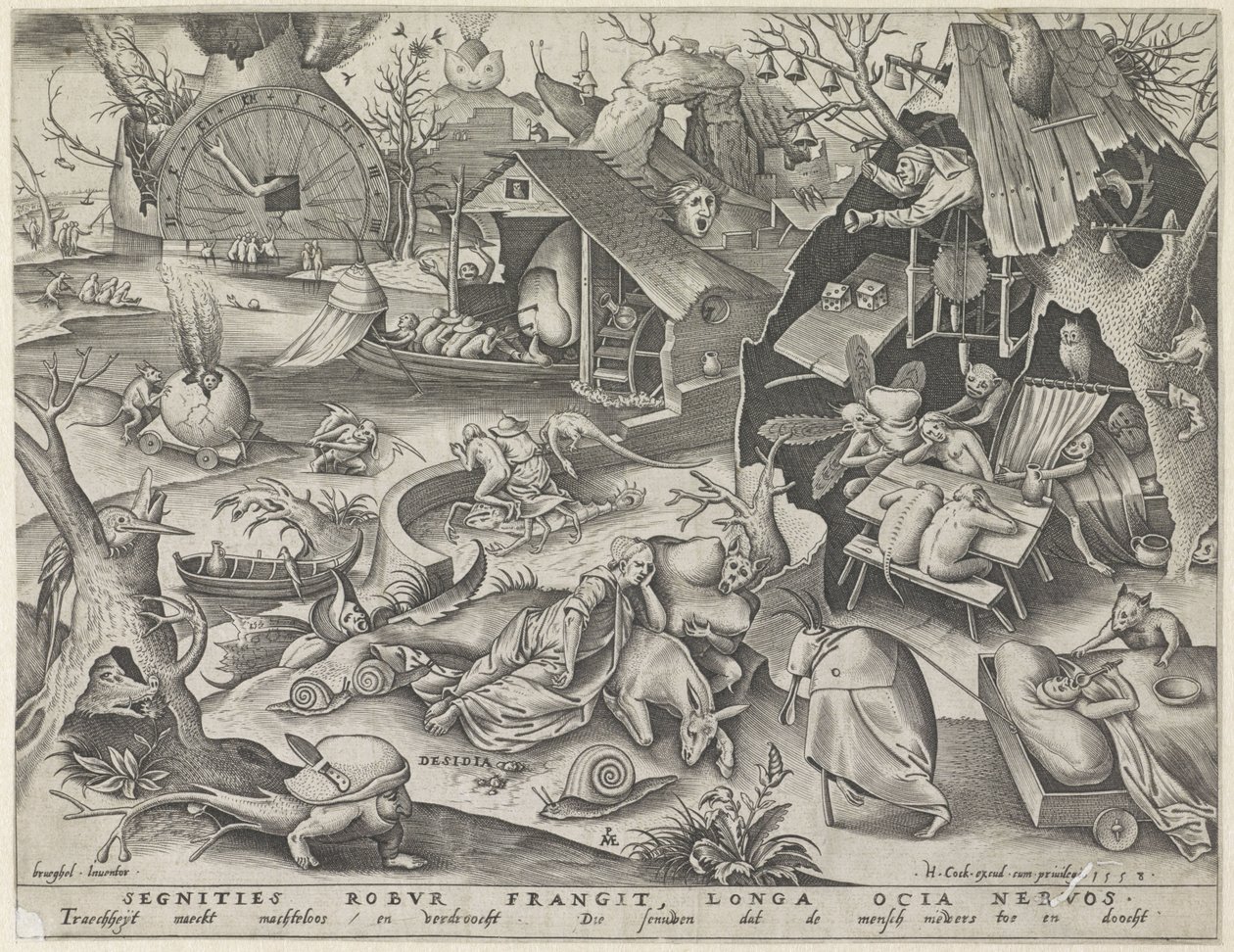 pereza Desidia (título sobre objeto) Los siete pecados capitales (título de la serie) de Pieter van der Heyden