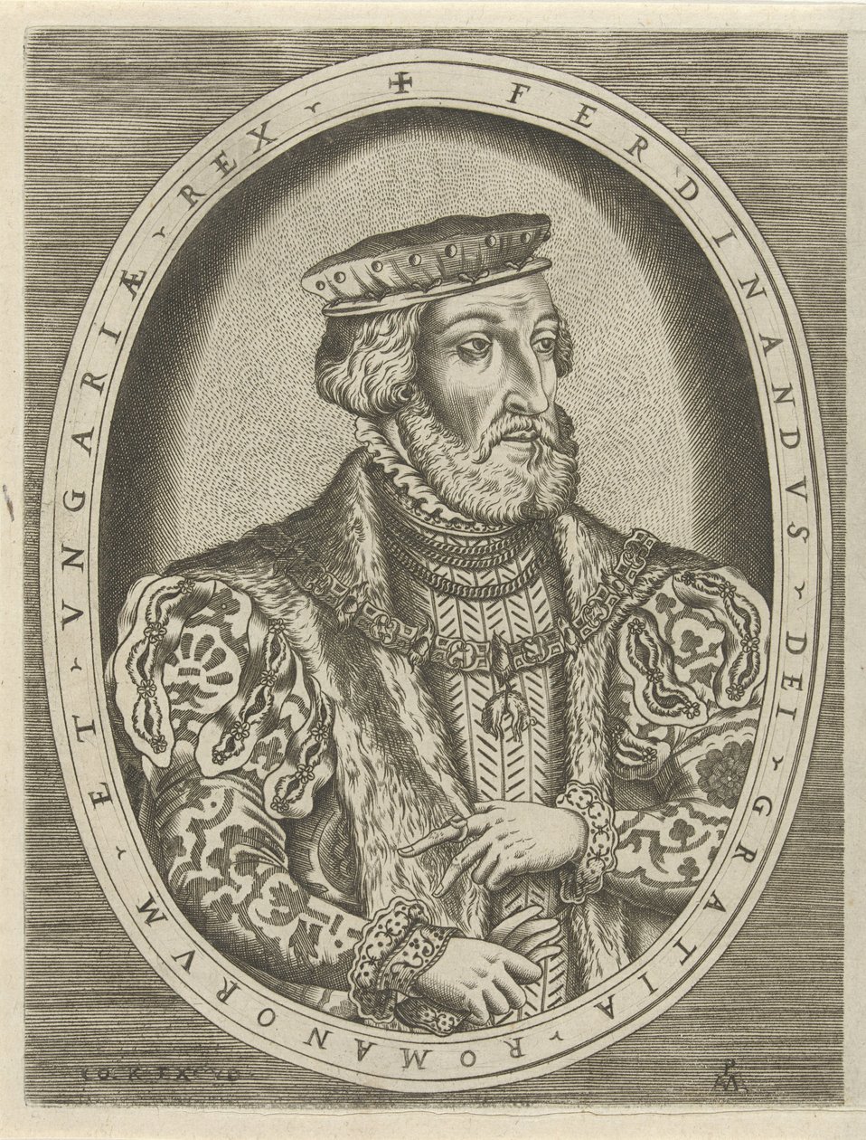 Retrato de Fernando I de Habsburgo, emperador alemán Retratos de gobernantes (título de la serie) de Pieter van der Heyden