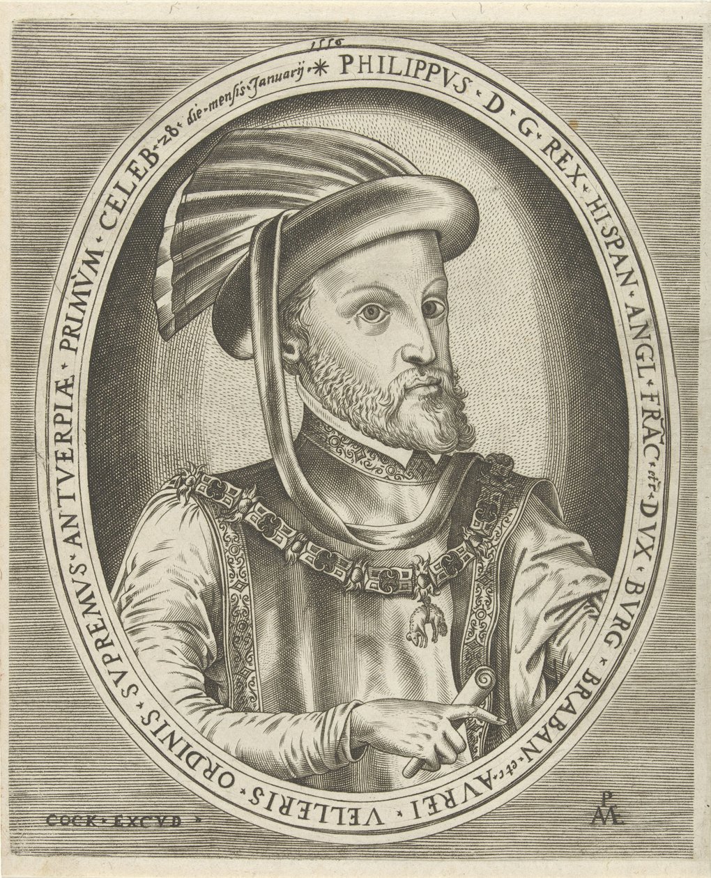 Retrato de Felipe II, Rey de España Retratos de gobernantes (título de la serie) de Pieter van der Heyden