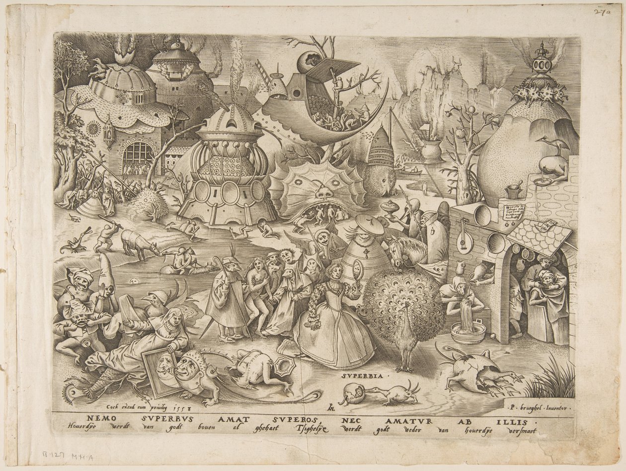 Orgullo Superbia de Los siete pecados capitales de Pieter van der Heyden
