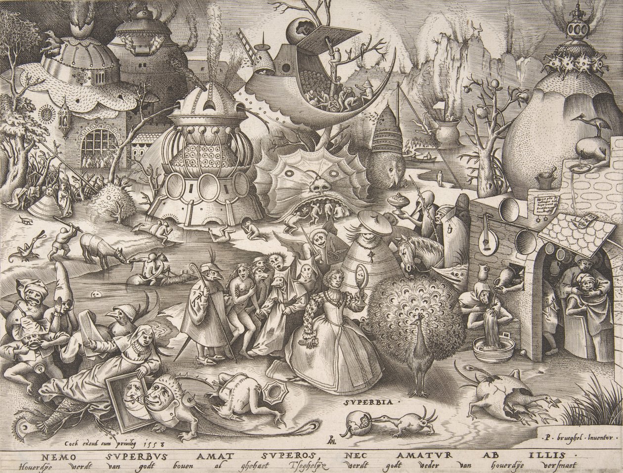 Orgullo Superbia, de la serie Los siete pecados capitales, 1558 de Pieter van der Heyden