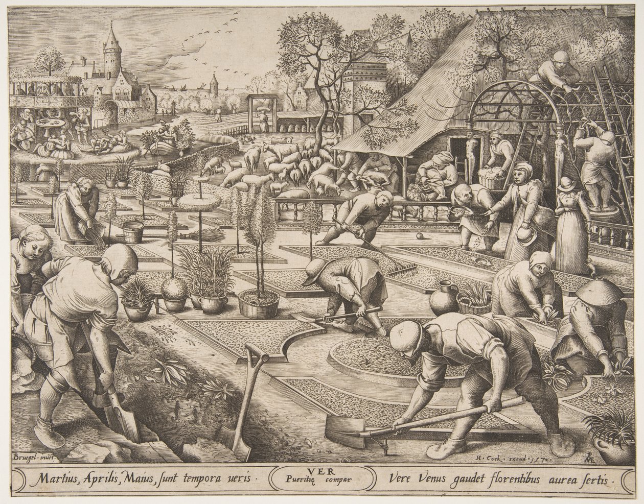 Primavera de Las Estaciones, 1570 de Pieter van der Heyden