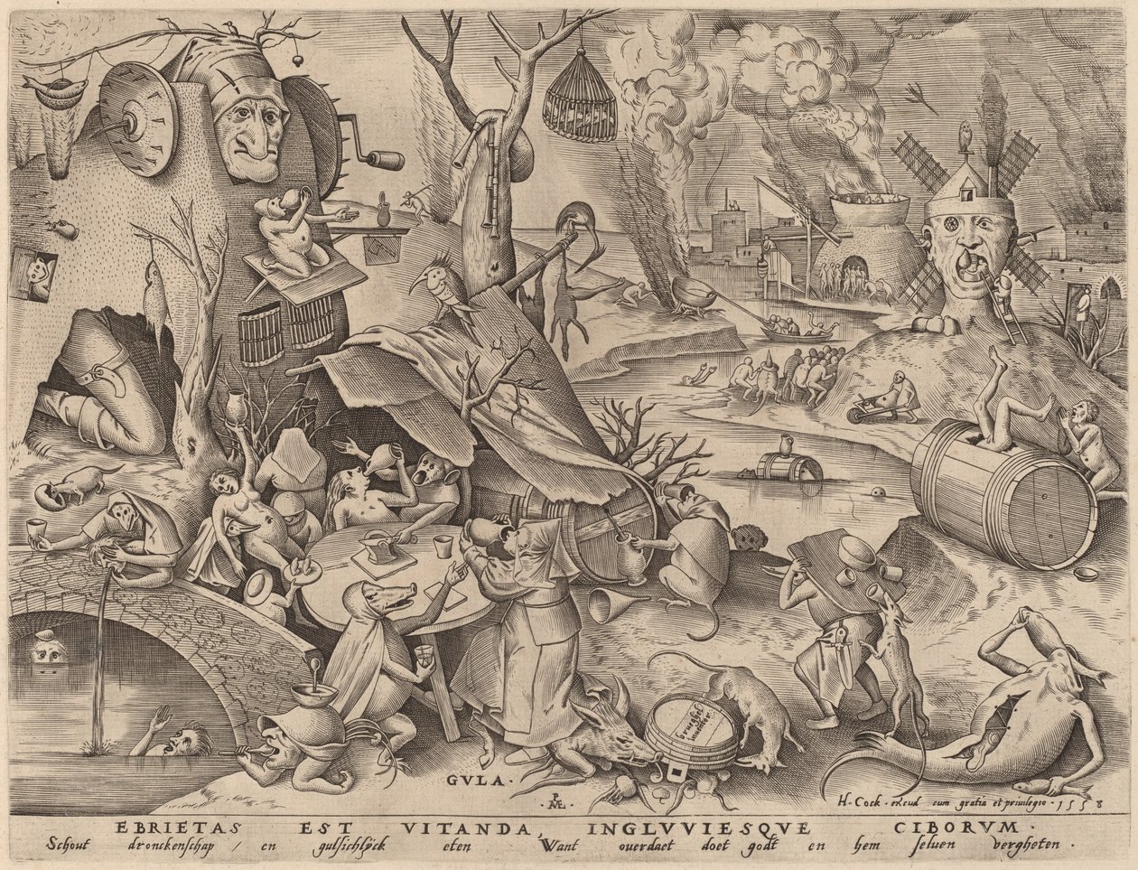 Gula de Pieter van der Heyden after Pieter Bruegel the Elder