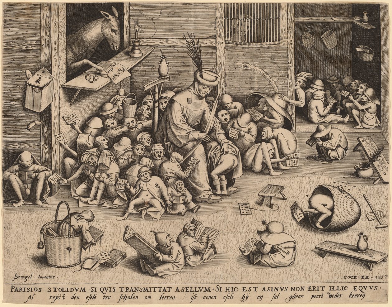 El asno en la escuela de Pieter van der Heyden after Pieter Bruegel the Elder