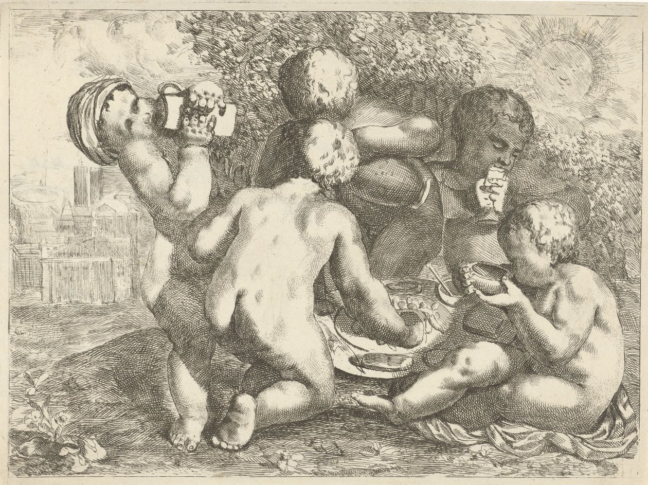 Bacanal con cinco amorcillos de Pieter van der Plas (II)