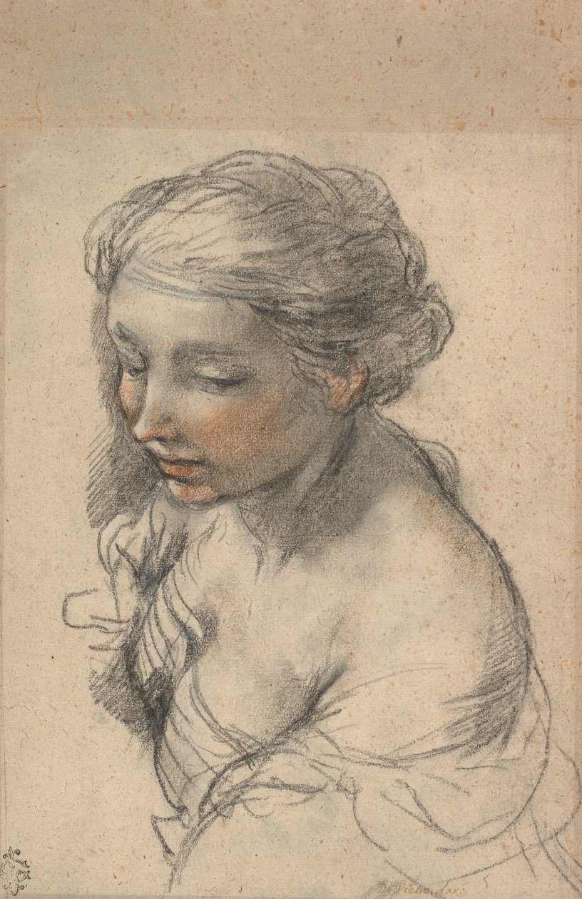 Busto de una Joven Girada a la Izquierda, 1637 de Pietro da Cortona