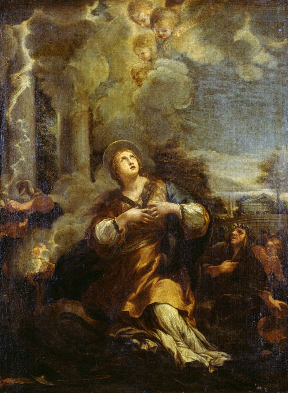 Santa Martina invocando un Rayo sobre los Ídolos de Pietro da Cortona