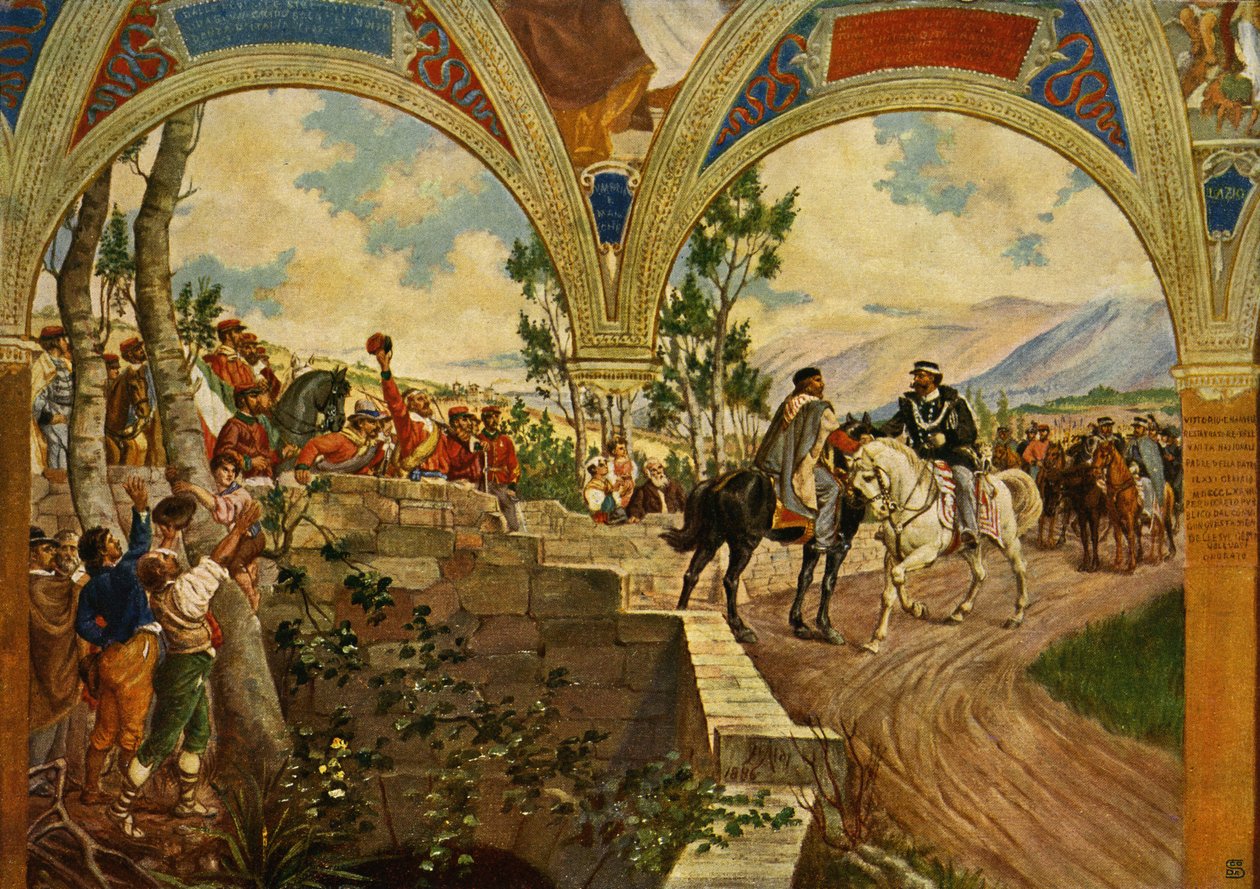 Giuseppe Garibaldi y el Rey Víctor Manuel II de Italia de Pietro Aldi